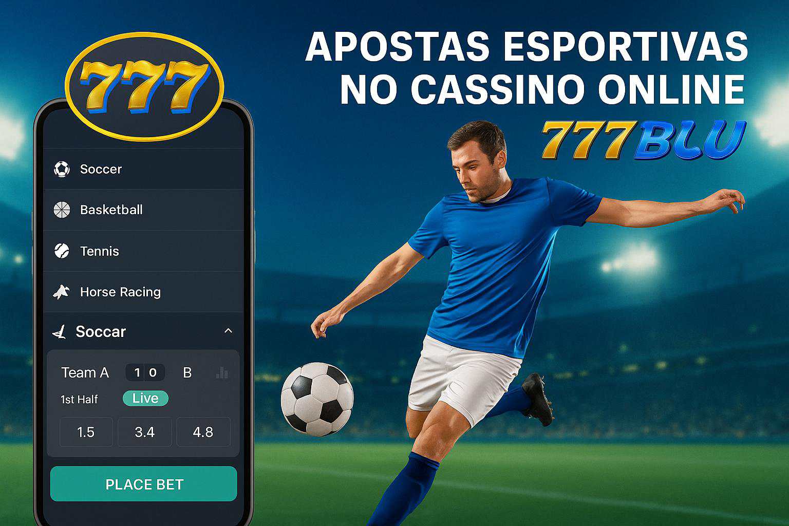 Aposte em apostas esportivas no cassino online 777BLU