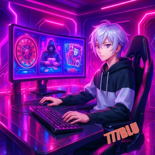 Imagem promocional da 777BLU mostrando a plataforma e suas vantagens