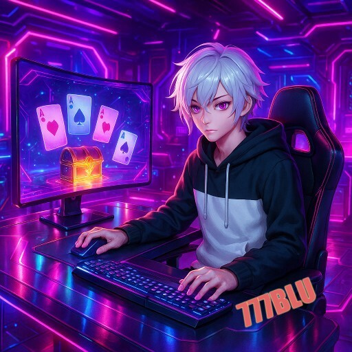 Imagem promocional da 777BLU mostrando a plataforma e suas vantagens